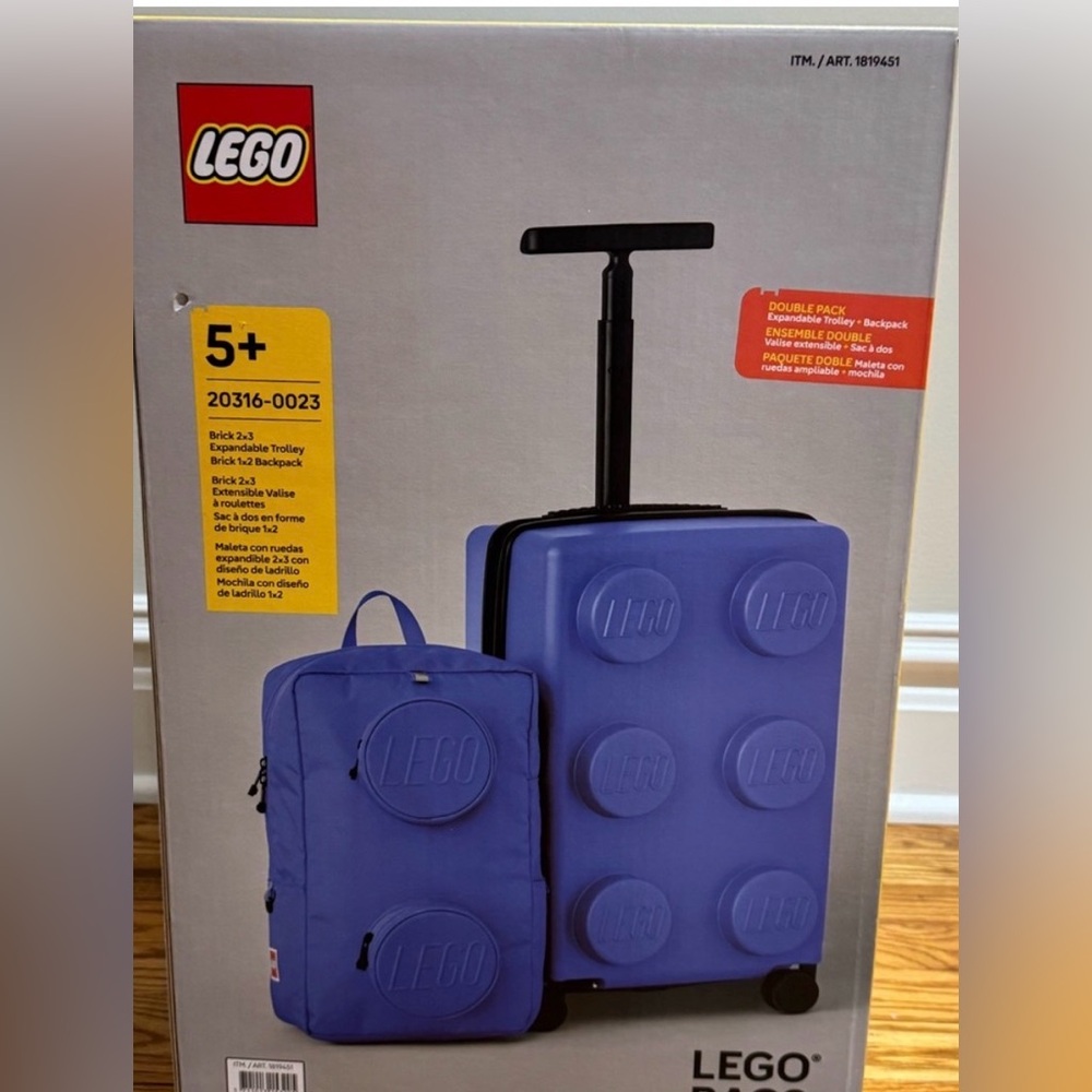 LEGO Kids 2-Piece blue Luggage Set Expandable Trolley & Backpack Travel Bag